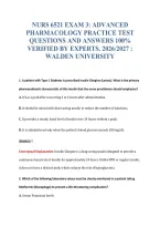 NURS 6521 EXAM 3&colon; ADVANCED&NewLine;PHARMACOLOGY PRACTICE TEST&NewLine;QUESTIONS AND ANSWERS 100&percnt;&NewLine;VERIFIED BY EXPERTS&period; 2026&sol;2027 &colon;&NewLine;WALDEN UNIVERSITY