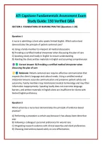 ATI Capstone Fundamentals Assessment Exam &NewLine;Study Guide&colon; 150 Verified Q&A 