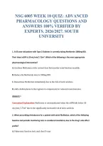NSG 6005 WEEK 10 QUIZ&colon; ADVANCED&NewLine;PHARMACOLOGY QUESTIONS AND&NewLine;ANSWERS 100&percnt; VERIFIED BY&NewLine;EXPERTS&period; 2026&sol;2027&period; SOUTH&NewLine;UNIVERSITY