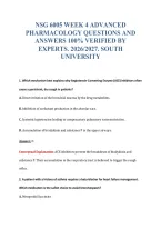 NSG 6005 WEEK 4 ADVANCED&NewLine;PHARMACOLOGY QUESTIONS AND&NewLine;ANSWERS 100&percnt; VERIFIED BY&NewLine;EXPERTS&period; 2026&sol;2027&period; SOUTH&NewLine;UNIVERSITY