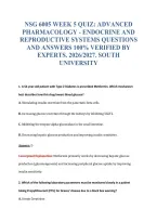 NSG 6005 WEEK 5 QUIZ&colon; ADVANCED&NewLine;PHARMACOLOGY - ENDOCRINE AND&NewLine;REPRODUCTIVE SYSTEMS QUESTIONS&NewLine;AND ANSWERS 100&percnt; VERIFIED BY&NewLine;EXPERTS&period; 2026&sol;2027&period; SOUTH&NewLine;UNIVERSITY