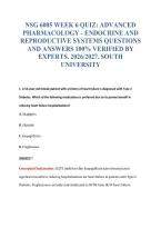NSG 6005 WEEK 6 QUIZ&colon; ADVANCED&NewLine;PHARMACOLOGY - ENDOCRINE AND&NewLine;REPRODUCTIVE SYSTEMS QUESTIONS&NewLine;AND ANSWERS 100&percnt; VERIFIED BY&NewLine;EXPERTS&period; 2026&sol;2027&period; SOUTH&NewLine;UNIVERSITY