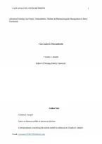 Advanced Nursing Case Study- Osteoarthritis&comma; Diabetes & Pharmacological Management &lpar;Liberty University&rpar;