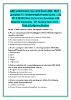 ATI Fundamentals Proctored Exam Q &vert; ATI  Fundamentals Questions & Nursing Study Guide 