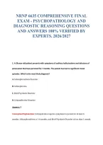NRNP 6635 COMPREHENSIVE FINAL&NewLine;EXAM - PSYCHOPATHOLOGY AND&NewLine;DIAGNOSTIC REASONING QUESTIONS&NewLine;AND ANSWERS 100&percnt; VERIFIED BY&NewLine;EXPERTS&period; 2026&sol;2027