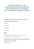 PSYCHOPATHOLOGY AND&NewLine;DIAGNOSTIC REASONING MIDTERM&NewLine;EXAM QUESTIONS AND ANSWERS&NewLine;100&percnt; VERIFIED BY EXPERTS&period; 2026&sol;2027
