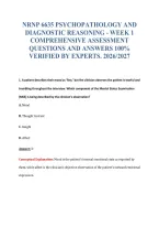 NRNP 6635 PSYCHOPATHOLOGY AND&NewLine;DIAGNOSTIC REASONING - WEEK 1&NewLine;COMPREHENSIVE ASSESSMENT&NewLine;QUESTIONS AND ANSWERS 100&percnt;&NewLine;VERIFIED BY EXPERTS&period; 2026&sol;2027