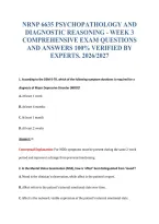 NRNP 6635 PSYCHOPATHOLOGY AND&NewLine;DIAGNOSTIC REASONING - WEEK 3&NewLine;COMPREHENSIVE EXAM QUESTIONS&NewLine;AND ANSWERS 100&percnt; VERIFIED BY&NewLine;EXPERTS&period; 2026&sol;2027