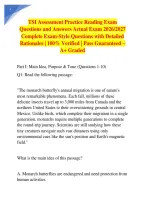 TSI Assessment Practice Reading Exam Questions and Answers Actual Exam 2026&sol;2027 Complete Exam-Style Questions with Detailed Rationales &vert; 100&percnt; Verified &vert; Pass Guaranteed &ndash; A&plus; Graded
