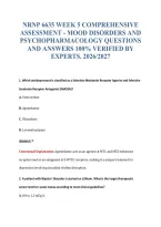 NRNP 6635 WEEK 5 COMPREHENSIVE&NewLine;ASSESSMENT - MOOD DISORDERS AND&NewLine;PSYCHOPHARMACOLOGY QUESTIONS&NewLine;AND ANSWERS 100&percnt; VERIFIED BY&NewLine;EXPERTS&period; 2026&sol;2027