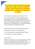  NU 170 Exam 3 Maternal-Child Nursing Study Guide Galen College Actual Exam 2026&sol;2027 Complete Exam-Style Questions with Detailed Rationales &vert; 100&percnt; Verified &vert; Pass Guaranteed &ndash; A&plus; Graded