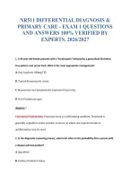 NR511 EXAM BUNDLE QUESTIONS WITH VERIFIED ANSWERS