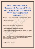 ECO 230 Final Review &vert;&NewLine;Questions & Answers &vert; Grade&NewLine;A&plus;&vert; &lpar;Latest 2026&sol; 2027 Update&rpar;&NewLine;100&percnt; Correct &lpar;Verified&NewLine;Solutions&rpar;&NewLine;A survey of La Crosse residents includes the following question&comma; with the&NewLine;map as shown&period; What would be an appropriate way to analyze t