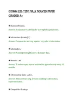 COMM 226 TEST FULLY SOLVED PAPER&NewLine;GRADED A&plus;