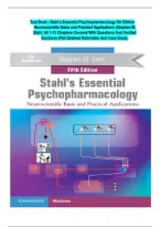 Complete Test Bank For  Stahl's Essential Psychopharmacology 5th Edition  &vert;Neuroscientific Basis and Practical Applications &lpar;Stephen M&period;&NewLine;Stahl&comma; &vert;ISBN 978-1108838573&NewLine;&vert;All 1-13 Chapters Covered With Questions And Verified&NewLine;Solutions With Detailed Ra