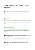 COMM 226 TEST SCRIPT WITH ACCURATE&NewLine;ANSWERS