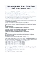 Epic Bridges Test Study Guide Exam &NewLine;Q&A latest verified 2024