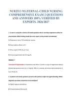 NUR2513 MATERNAL-CHILD NURSING&NewLine;COMPREHENSIVE EXAM 2 QUESTIONS&NewLine;AND ANSWERS 100&percnt; VERIFIED BY&NewLine;EXPERTS&period; 2026&sol;2027