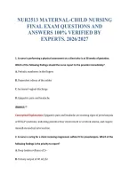 NUR2513 MATERNAL-CHILD NURSING&NewLine;FINAL EXAM QUESTIONS AND&NewLine;ANSWERS 100&percnt; VERIFIED BY&NewLine;EXPERTS&period; 2026&sol;2027