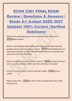 ECON 2301 FINAL EXAM&NewLine;Review &vert; Questions & Answers &vert;&NewLine;Grade A&plus;&vert; &lpar;Latest 2026&sol; 2027&NewLine;Update&rpar; 100&percnt; Correct &lpar;Verified&NewLine;Solutions&rpar;&NewLine;Which of the following ways to recruit soldiers utilizes incentives&quest; -&NewLine;Higher salaries&NewLine;Which of the following statements conc