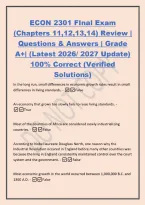 ECON 2301 FInal Exam&NewLine;&lpar;Chapters 11&comma;12&comma;13&comma;14&rpar; Review &vert;&NewLine;Questions & Answers &vert; Grade&NewLine;A&plus;&vert; &lpar;Latest 2026&sol; 2027 Update&rpar;&NewLine;100&percnt; Correct &lpar;Verified&NewLine;Solutions&rpar;