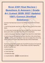 Econ 2301 final Review &vert;&NewLine;Questions & Answers &vert; Grade&NewLine;A&plus;&vert; &lpar;Latest 2026&sol; 2027 Update&rpar;&NewLine;100&percnt; Correct &lpar;Verified&NewLine;Solutions&rpar;&NewLine;Countries that have lower levels of real GDP per person than the United&NewLine;States&NewLine;a&period; tend to have growth rates that are about the sam
