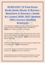 ECON-2301-10 Final Exam&NewLine;Study Guide &lpar;Exam 4&rpar; Review &vert;&NewLine;Questions & Answers &vert; Grade&NewLine;A&plus;&vert; &lpar;Latest 2026&sol; 2027 Update&rpar;&NewLine;100&percnt; Correct &lpar;Verified&NewLine;Solutions&rpar;