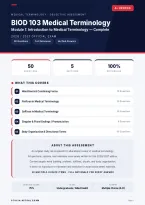 BIOD103 Medical Terminology Module 1 Introduction Complete 2026&sol;2027 &ndash; Questions and Answers &vert; 100&percnt; Verified &vert; Detailed Rationales &ndash; Pass Guaranteed &ndash; A&plus; Graded