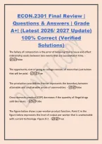 ECON&period;2301 Final Review &vert;&NewLine;Questions & Answers &vert; Grade&NewLine;A&plus;&vert; &lpar;Latest 2026&sol; 2027 Update&rpar;&NewLine;100&percnt; Correct &lpar;Verified&NewLine;Solutions&rpar;&NewLine;The fallacy of composition is the error of believing that a cause and effect&NewLine;relationship exists betwee