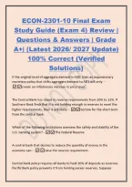 ECON-2301-10 Final Exam&NewLine;Study Guide &lpar;Exam 4&rpar; Review &vert;&NewLine;Questions & Answers &vert; Grade&NewLine;A&plus;&vert; &lpar;Latest 2026&sol; 2027 Update&rpar;&NewLine;100&percnt; Correct &lpar;Verified&NewLine;Solutions&rpar;&NewLine;If the original level of aggregate demand is AD0&comma; then an expansionary&NewLine;monetary policy that shifts ag