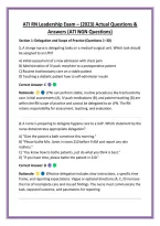 ATI RN Leadership Exam &ndash; &lpar;2023&rpar; Actual Questions & &NewLine;Answers &lpar;ATI NGN Questions&rpar;