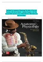 Complete Test Bank for Anatomy & Physiology&colon; The Unity of Form and Function&vert; 10th Edition &vert;by Kenneth S&period; Saladin&comma; Eric Wise & Robin McFarland&NewLine;&vert;ISBN&colon; 9781265328627&vert; All1- 29 Chapters  Covered With QuestionsAnd Answers With Rationales And Case Study&period;&vert;Guara