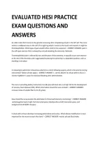 EVALUATED HESI PRACTICE&NewLine;EXAM QUESTIONS AND &NewLine;ANSWERS