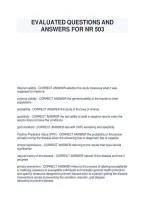 EVALUATED QUESTIONS AND &NewLine;ANSWERS FOR NR 503