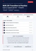 NUR210 Transition to Practice Exam 2 Capstone Review Complete 2026&sol;2027 &ndash; Questions and Answers &vert; 100&percnt; Verified &vert; Detailed Rationales &ndash; Pass Guaranteed &ndash; A&plus; Graded 