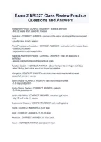 Exam 2 NR 327 Class Review Practice &NewLine;Questions and Answers