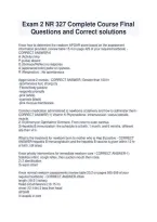 Exam 2 NR 327 Complete Course Final &NewLine;Questions and Correct solutions