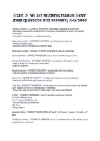 Exam 2- NR 327 students manual Exam&NewLine;&lpar;best questions and answers&rpar; A-Graded