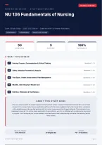 NU136 Fundamentals of Nursing Study Guide 2026&sol;2027 &ndash; Questions and Answers &vert; 100&percnt; Verified &vert; Latest Version &vert; Complete Verified Answers &ndash; Pass Guaranteed &ndash; A&plus; Graded