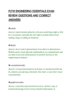 PLTW ENGINEERING ESSENTIALS EXAM&NewLine;REVIEW QUESTIONS AND CORRECT&NewLine;ANSWERS&NewLine;