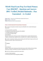NR 601 Final Exam Prep Test Bank Primary Care 2026&sol;2027 &ndash; Questions and Answers &vert; 100&percnt; Verified &vert; Detailed Rationales &ndash; Pass Guaranteed &ndash; A&plus; Graded&NewLine;