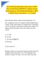  ELE 146 Exam Questions and Answers 100&percnt; Pass Actual Exam 2026&sol;2027 Complete Exam-Style Questions with Detailed Rationales &vert; 100&percnt; Verified &vert; Pass Guaranteed &ndash; A&plus; Graded