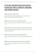 PLTW PBS CERTIFICATION EVALUATION&NewLine;EXAMS SET WITH COMPLETE ANSWERS&NewLine;AND EXPERT REVIEW