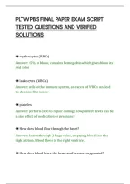 PLTW PBS FINAL PAPER EXAM SCRIPT&NewLine;TESTED QUESTIONS AND VERIFIED&NewLine;SOLUTIONS