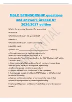 MSLC SPONSORSHIP questions&NewLine;and answers Graded A&plus;&NewLine;2026&sol;2027 edition&NewLine;What is the governing document for sponsorship&NewLine;AR 600-8-8&NewLine;What document covers NG sponsorship&quest;&NewLine;NGR 601-1&NewLine;What document covers reserve sponsorship&quest;&NewLine;USAR REG 140-6&NewLine;Sponsors will &lowbar;&lowbar;&lowbar;