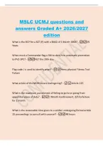 MSLC UCMJ questions and&NewLine;answers Graded A&plus; 2026&sol;2027&NewLine;edition&NewLine;What is the RCP for a SCF &lpar;P&rpar; with a BASD of 1 March 1994&quest; -25&NewLine;Years&NewLine;When must a Commander flag a SM to deny him automatic promotion&NewLine;to PV2-SPC&quest; -NLT the 20th day&NewLine;Flag code J is used to id