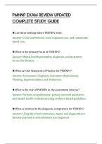 PMHNP EXAM REVIEW UPDATED&NewLine;COMPLETE STUDY GUIDE