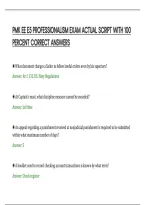 PMK EE E5 PROFESSIONALISM EXAM ACTUAL SCRIPT WITH 100&NewLine;PERCENT CORRECT ANSWERS