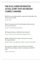 PMK EE E6 CAREER INFORMATION&NewLine;ACTUAL SCRIPT WITH 100 PERCENT&NewLine;CORRECT ANSWERS