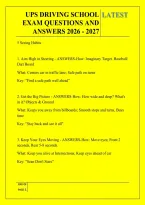 UPS DRIVING SCHOOL &NewLine;EXAM QUESTIONS AND &NewLine;ANSWERS 2026 - 2027